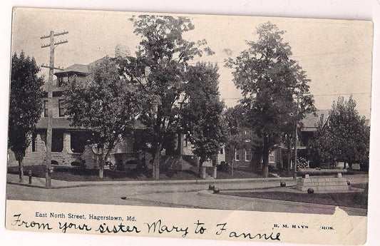 East North Street Hagerstown MD Maryland Postcard