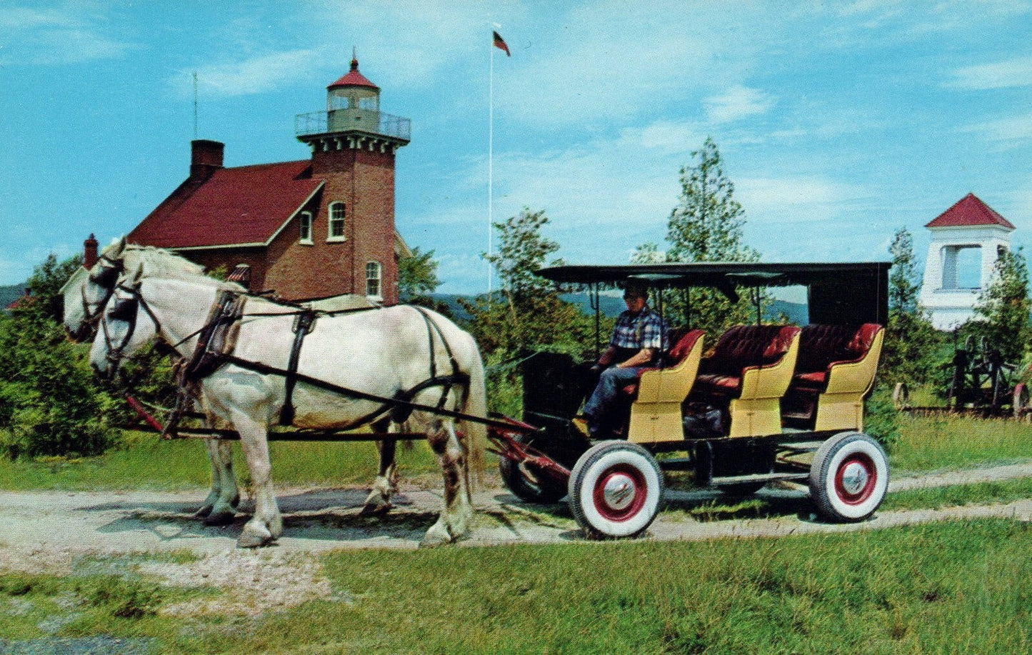 The Harbor Point Lighthouse Horse Carriage Harbor Point MI Michigan Mich