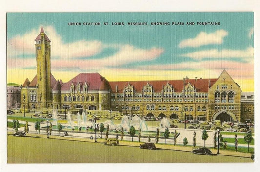 Union Station St Louis MIssouri Fountains MO Postcard