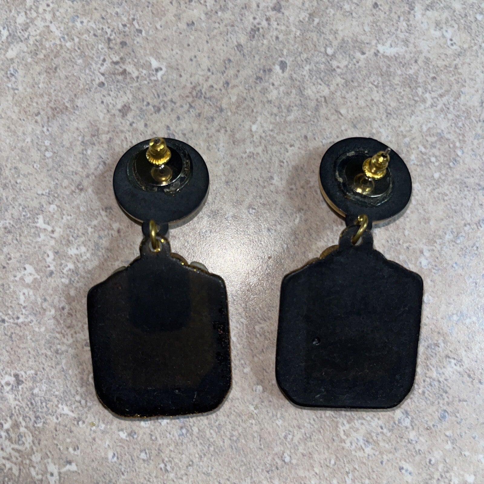 Vintage Dangle Cip On  Earrings Gold Tone