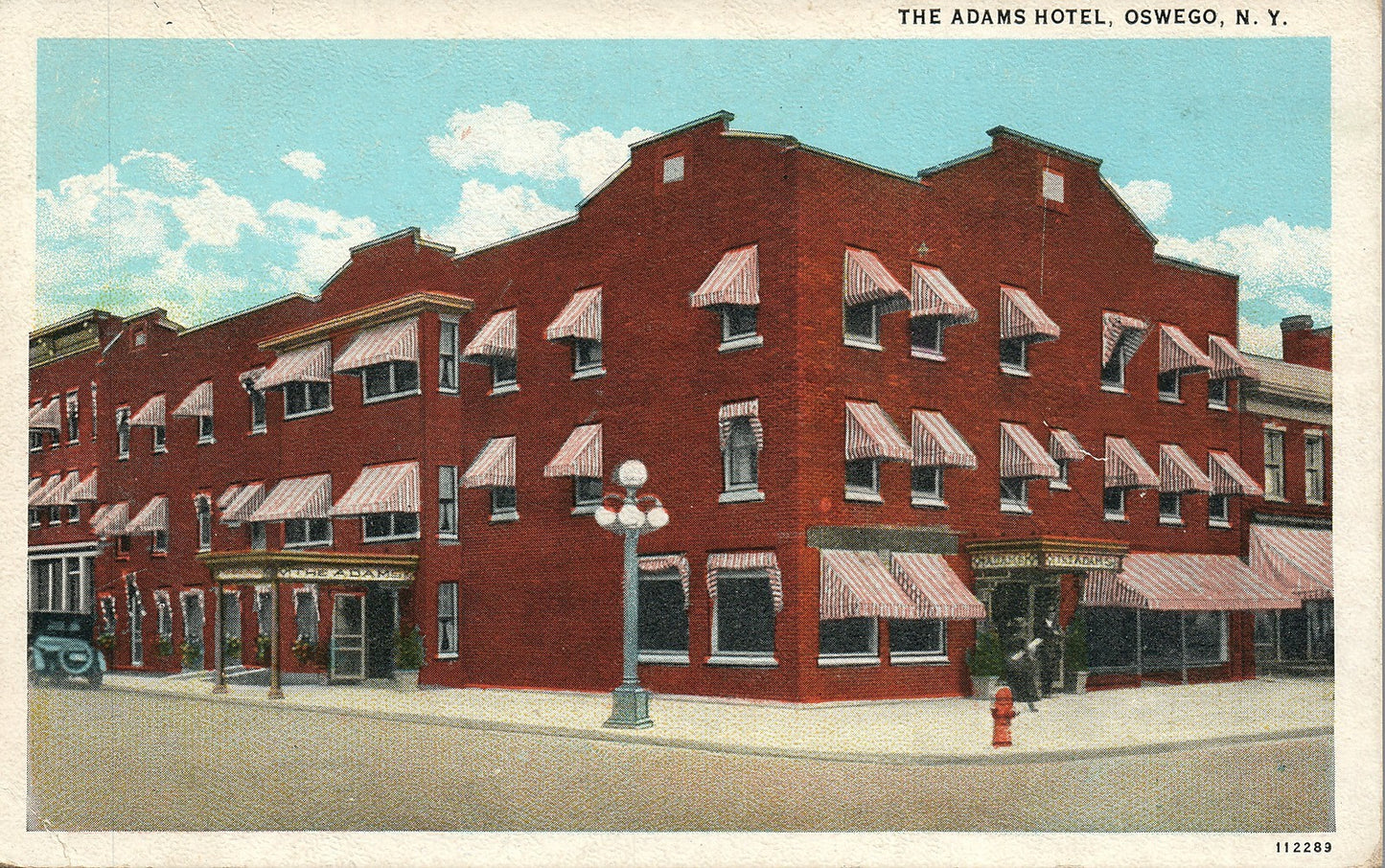The Adams Hotel Oswego NY Divided Back Postcard