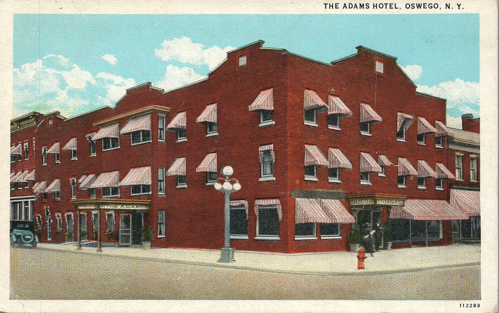 The Adams Hotel Oswego NY Divided Back Postcard