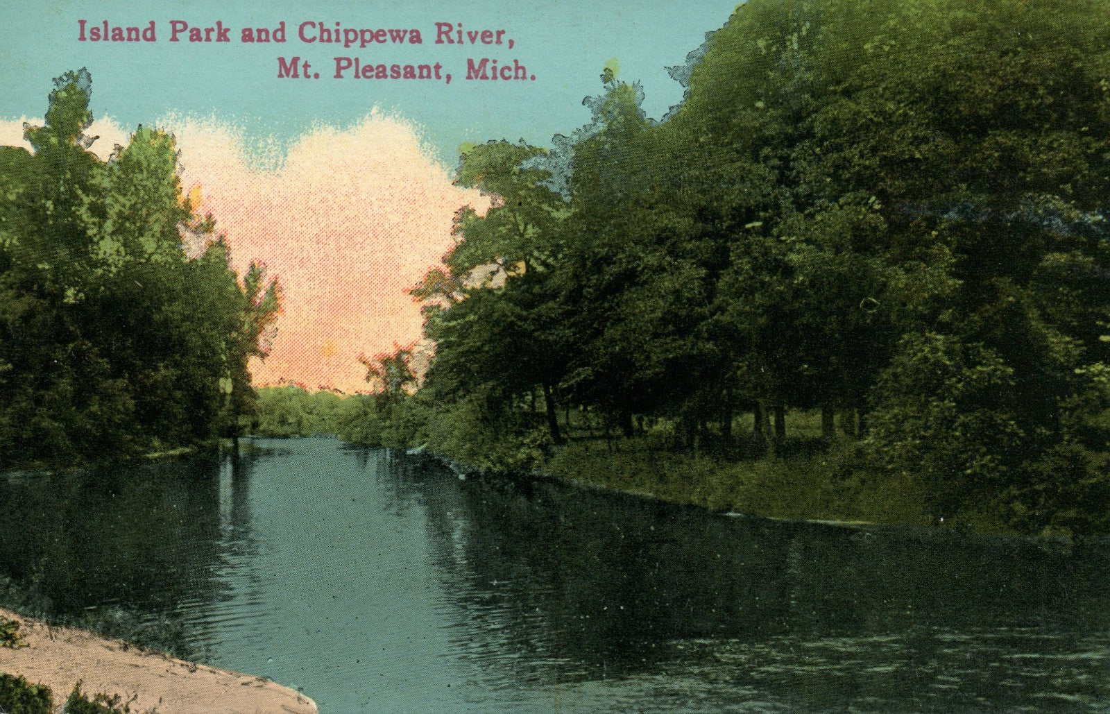 Island Park Chippewa River Mt Mount Pleasant MI Michigan 