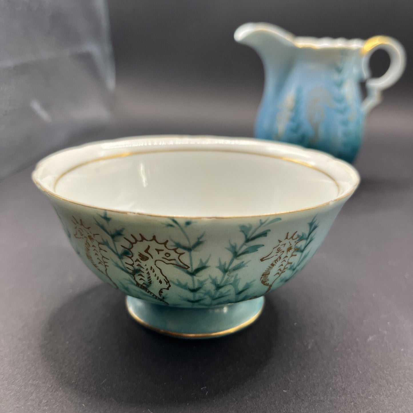 Royal Stafford Bone China Blue, With Seahorses  Cream & Sugar