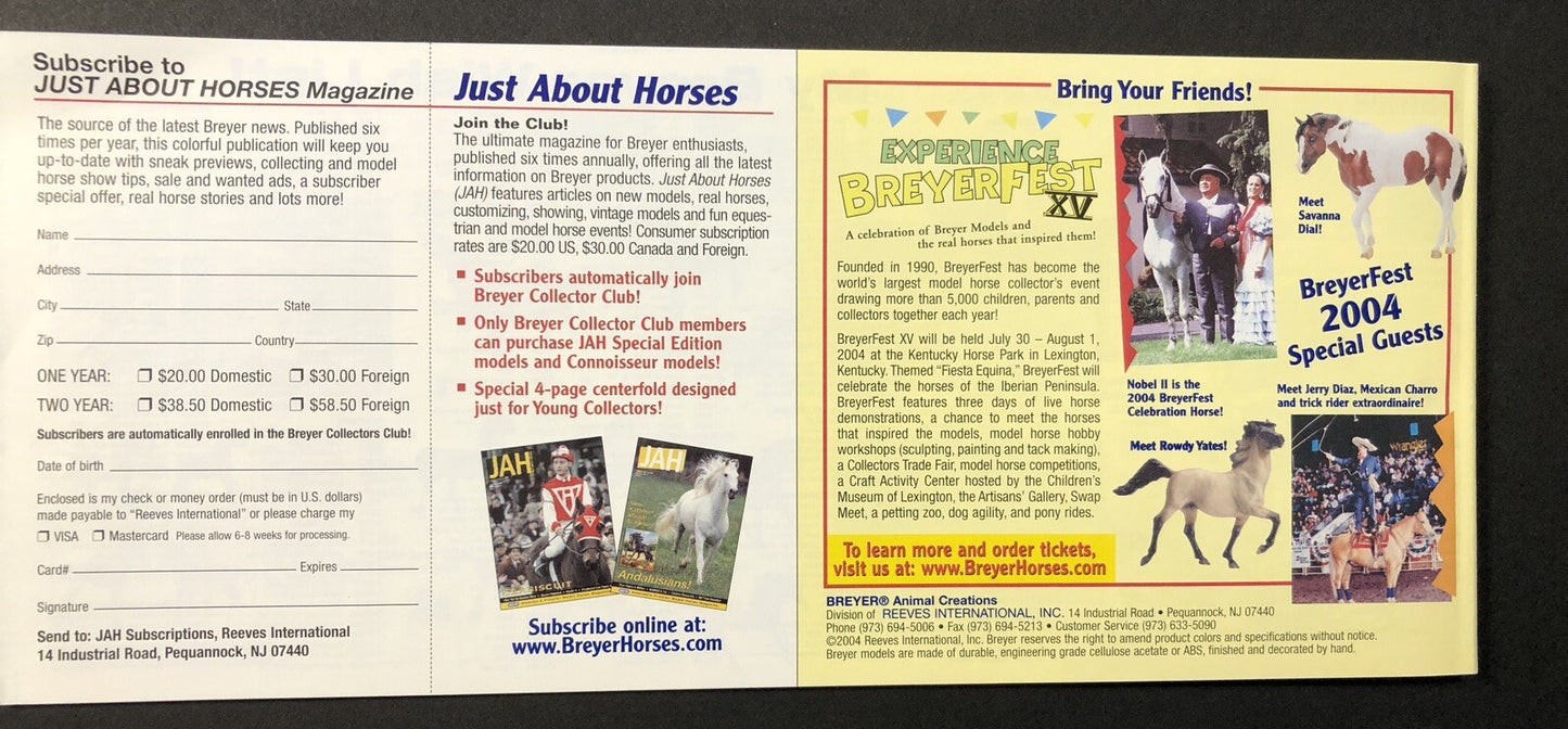 2004 Welcome to World of Breyer Catalog booklet pamphlet brochure horse statues
