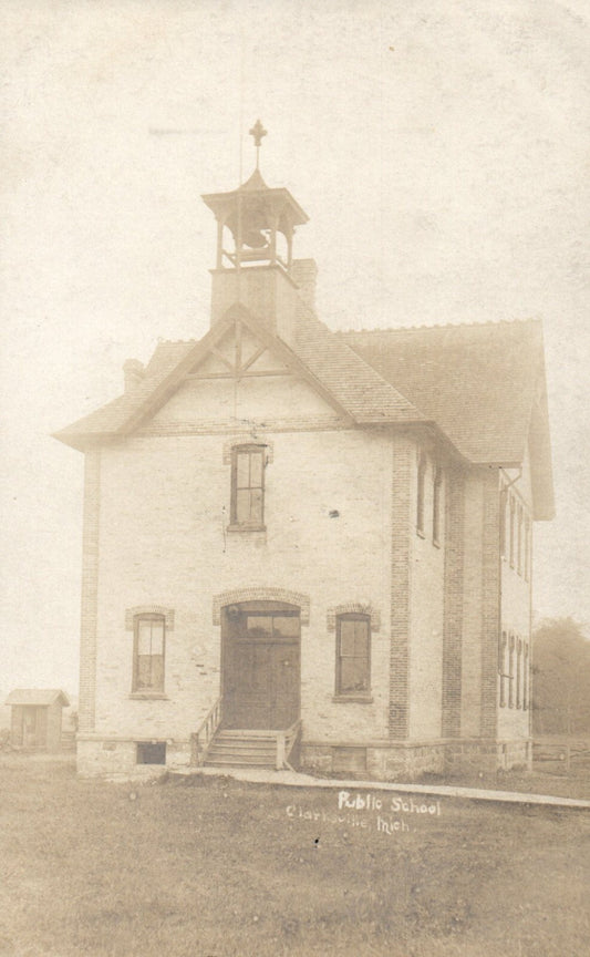Public School Clarksville, MI Mich Michigan Postcard, Real Photo