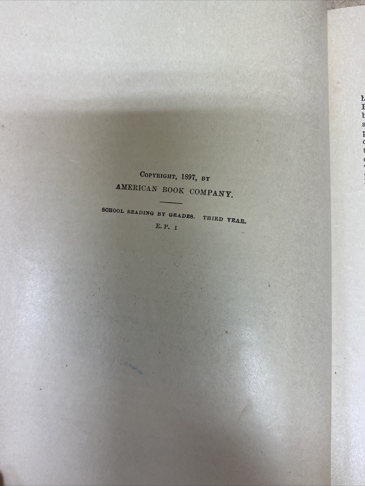 1897 School Reading by Grades Baldwin's Readers Third Year James Baldwin book