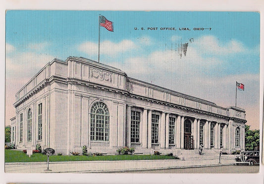 US Post Office Lima OH Ohio  Postcard
