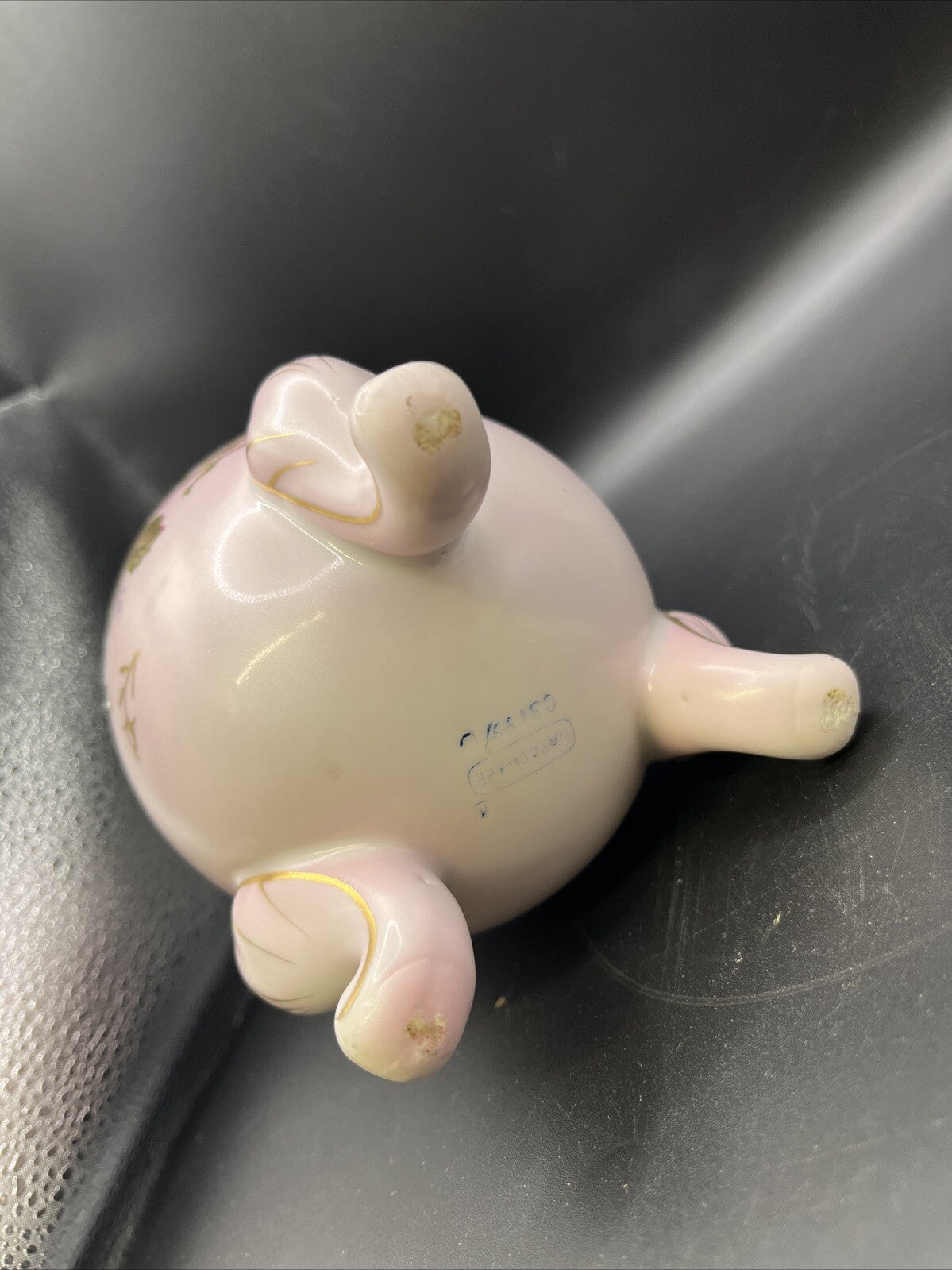 VINTAGE EGG VASE PINK CRACKED EGG VASE FOOTED EGG VASE 6.25 inch