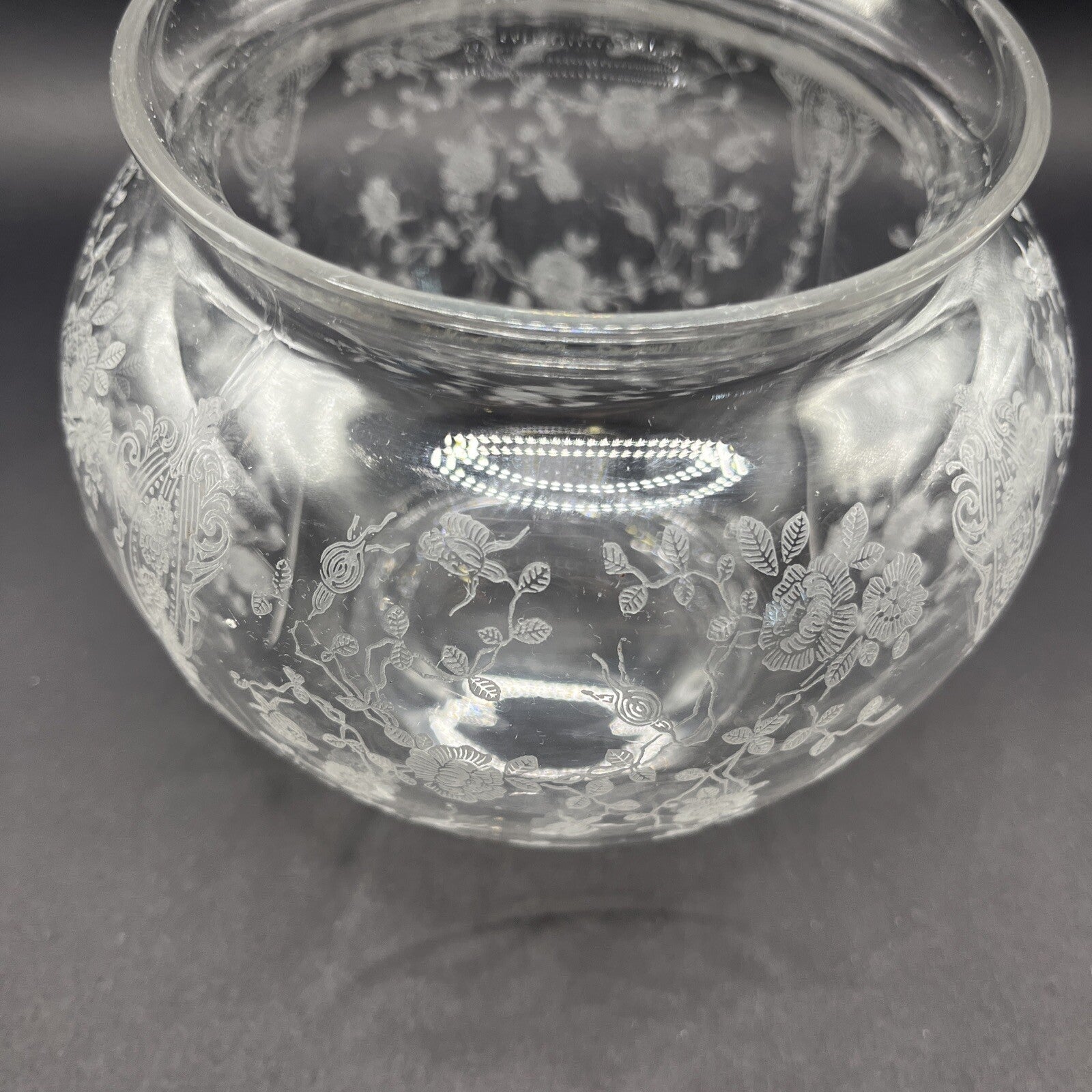 Cambridge Rose Point  Clear 6 ¼” Globe Vase