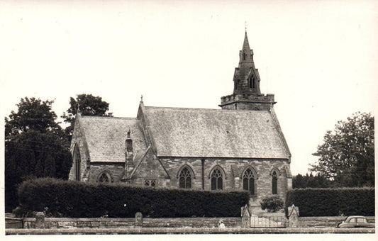 Real Photo Skirwith Church  from back side Cumberland England UK Old car