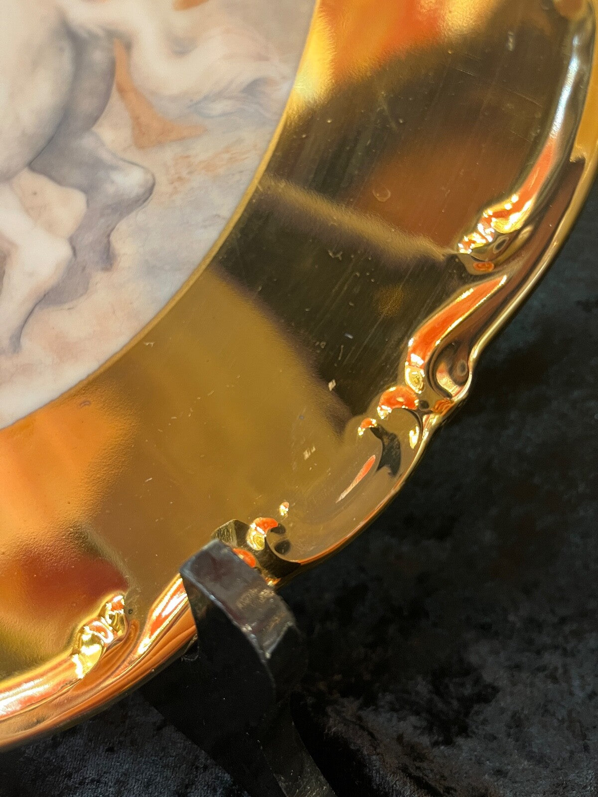 Set of 3 Vintage J.K. Bavaria Gold Trimmed Plates