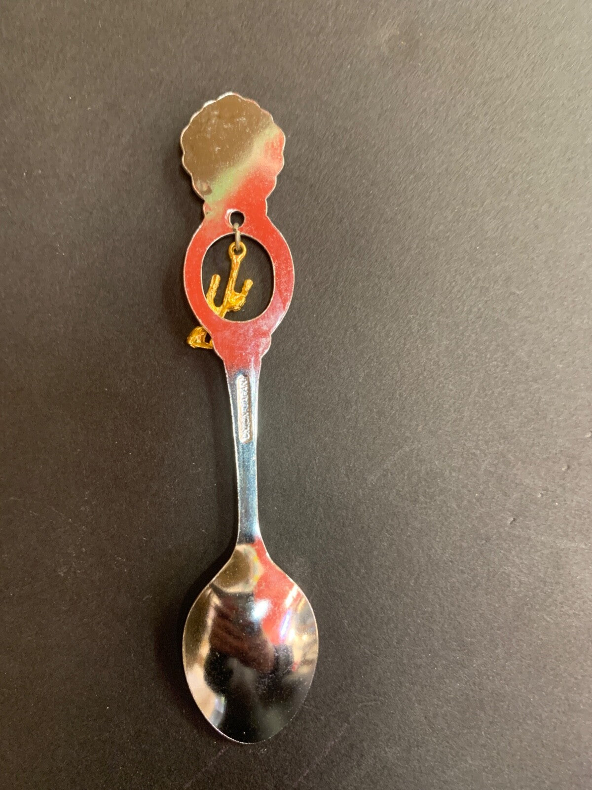 Vintage Arizona with Golden Cactus Charm Souvenir Spoon
