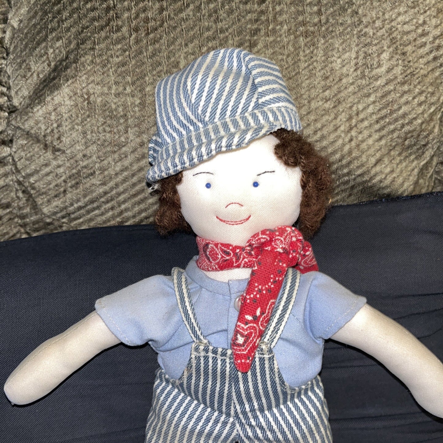 Vintage Handmade Engineer Rag doll 14”