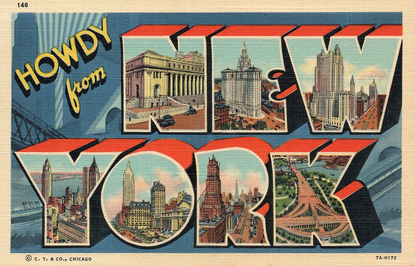 New York NY Large Letter  Postcard