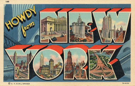 New York NY Large Letter  Postcard
