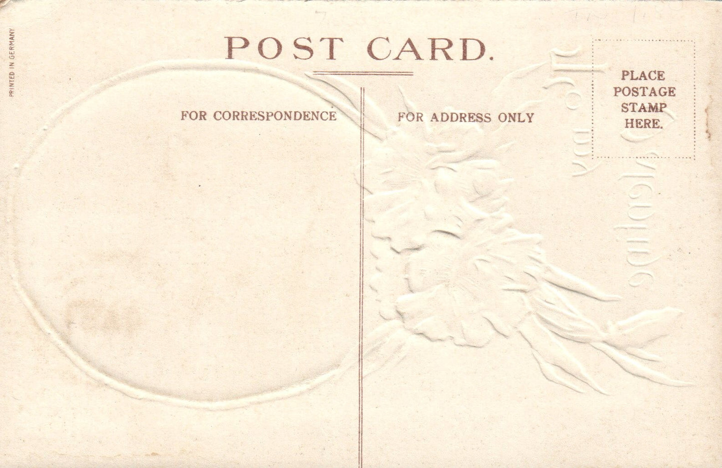 Embossed Beautiful Woman with Floral Hat and Clothing Valentine's Day Postcard