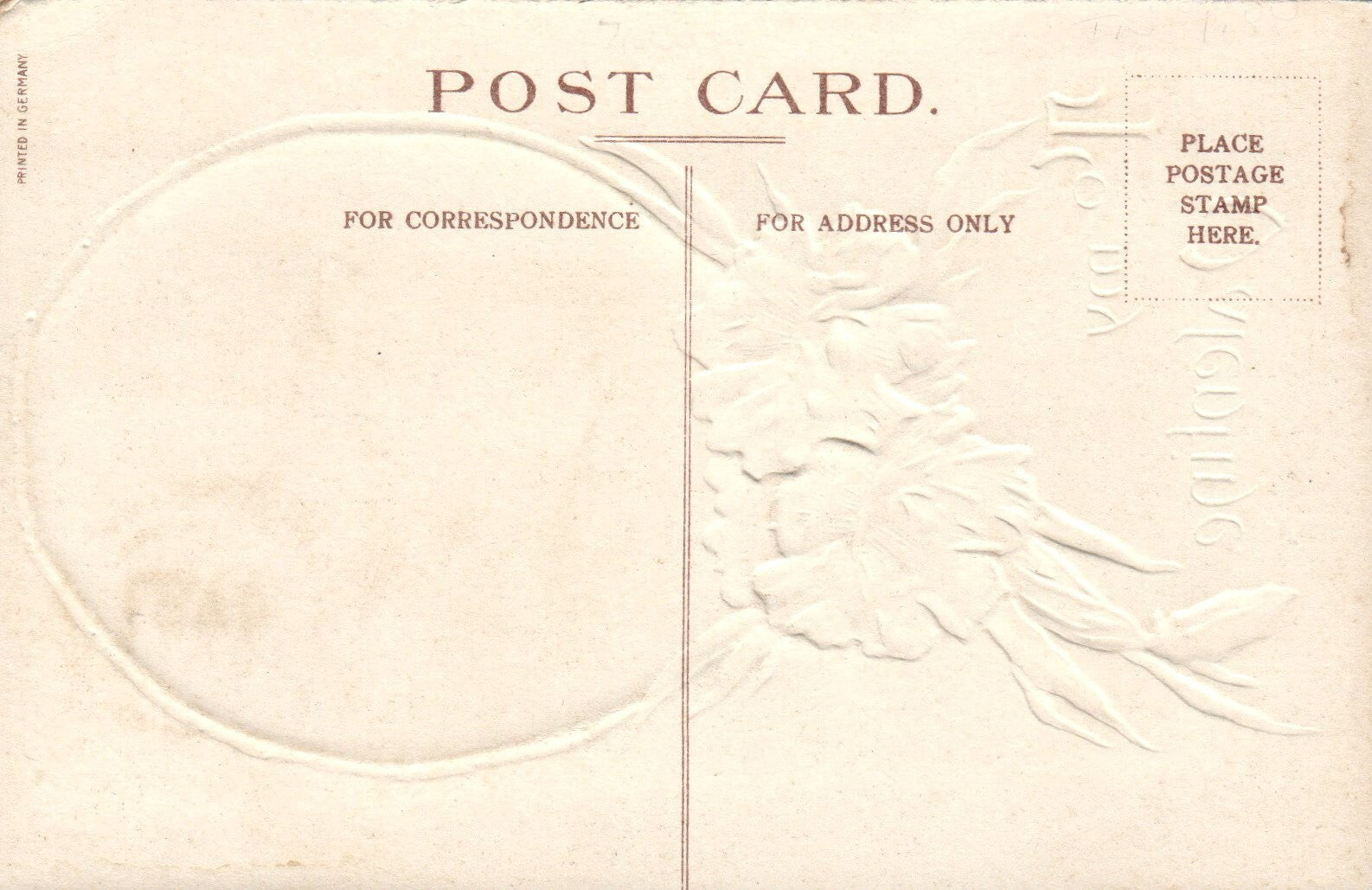 Embossed Beautiful Woman with Floral Hat and Clothing Valentine's Day Postcard