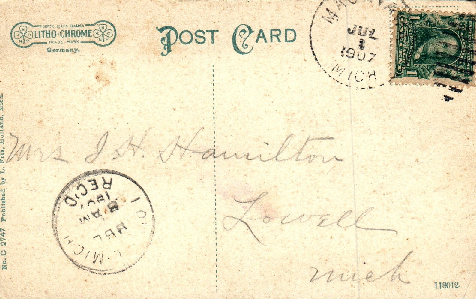 Bird's Eye View of Ottawa Beach in Holland Michigan Vintage Postcard