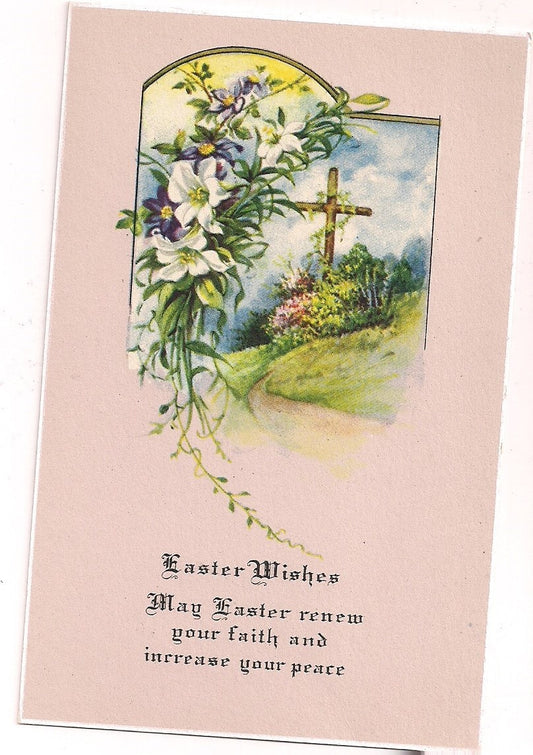 Pink Easter Wishes Faith Peace Mint Store stock Easter Postcard