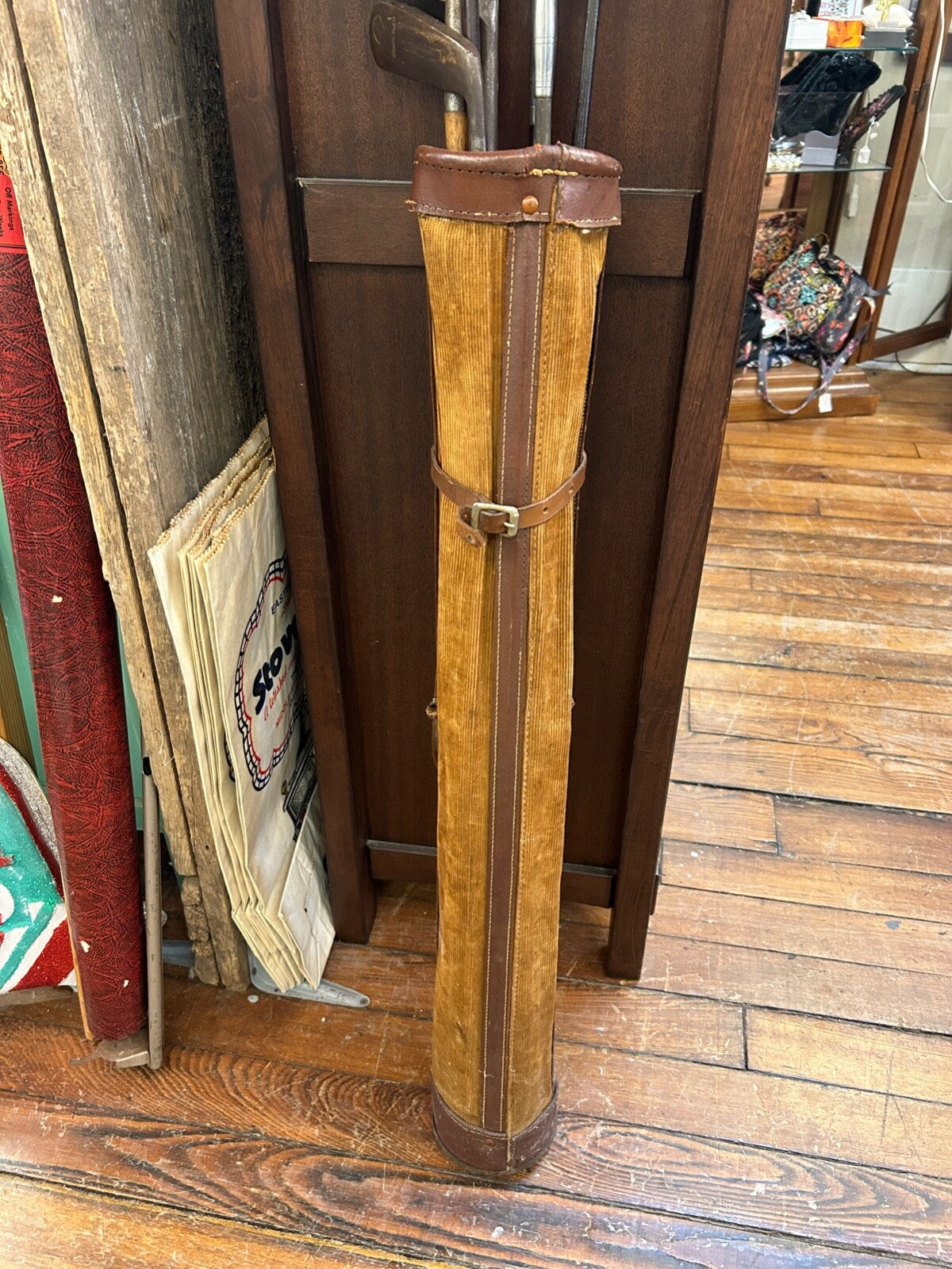 1930's Set of 7 Golf Club W Bag Wood and Metal Clubs Wood Handles W Talon Zipper
