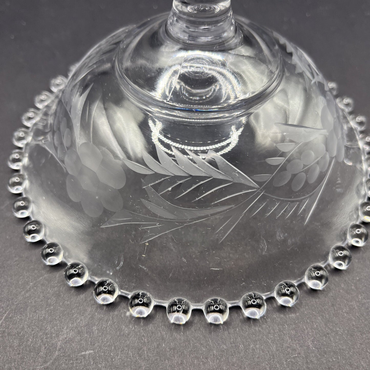 Imperial Glass Candlewick Etched Bowl with Pedestal