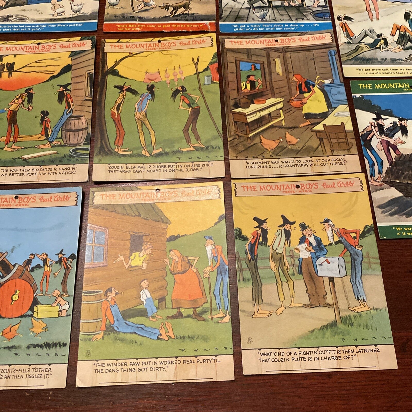 17 Vintage The Mountain Boys Paul Webb Caricatured Cartoon Comic Ink Blotter