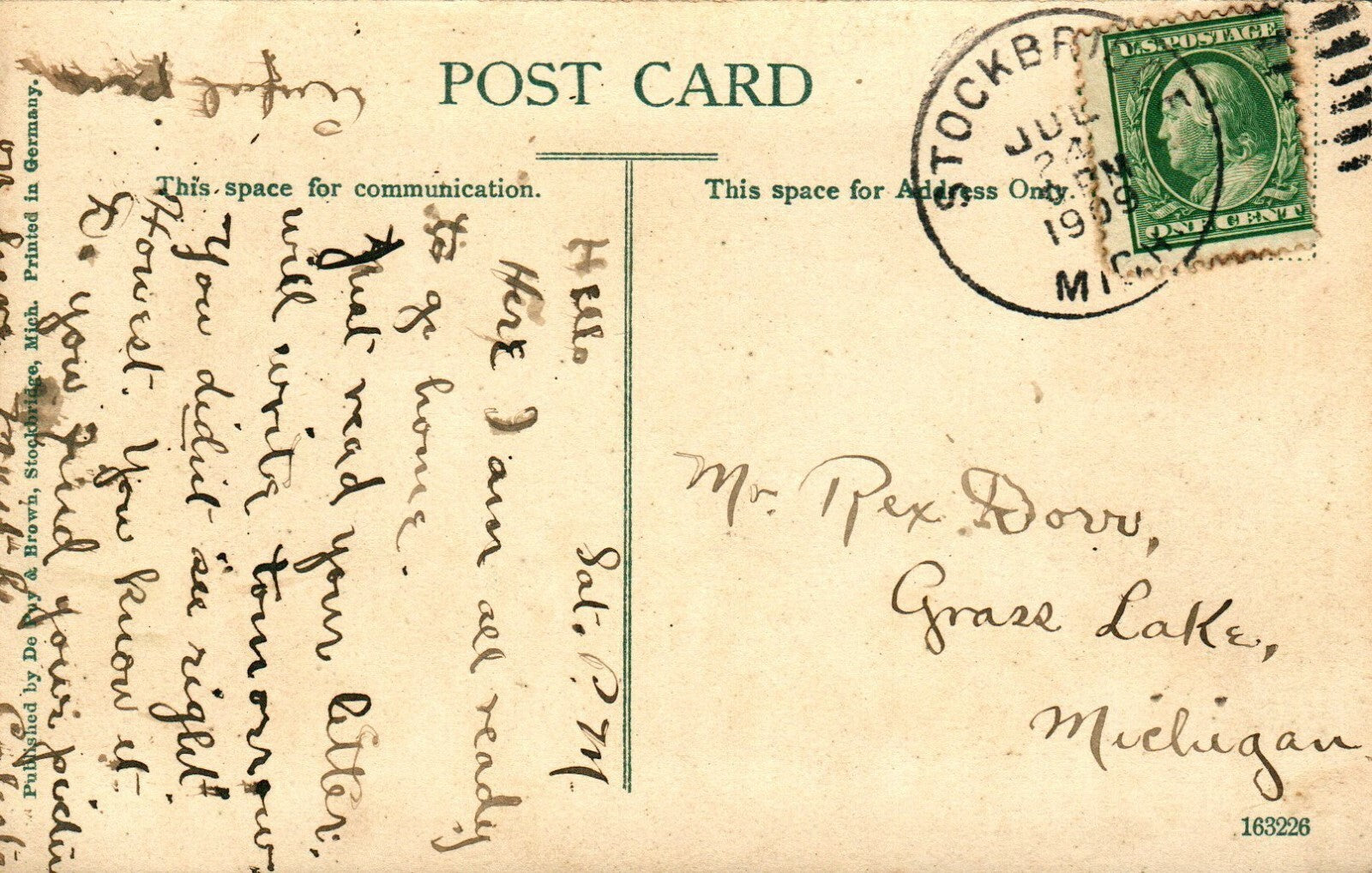 A Busy Day Stockbridge 163226 Michigan MI Postcard