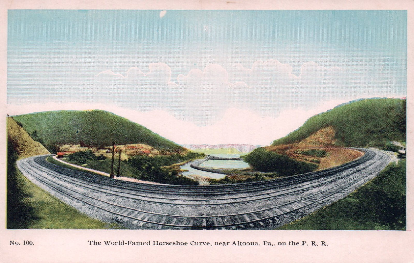 The World-Famed Horseshoe Curve Near Altoona PA Pennsylvania Postcard