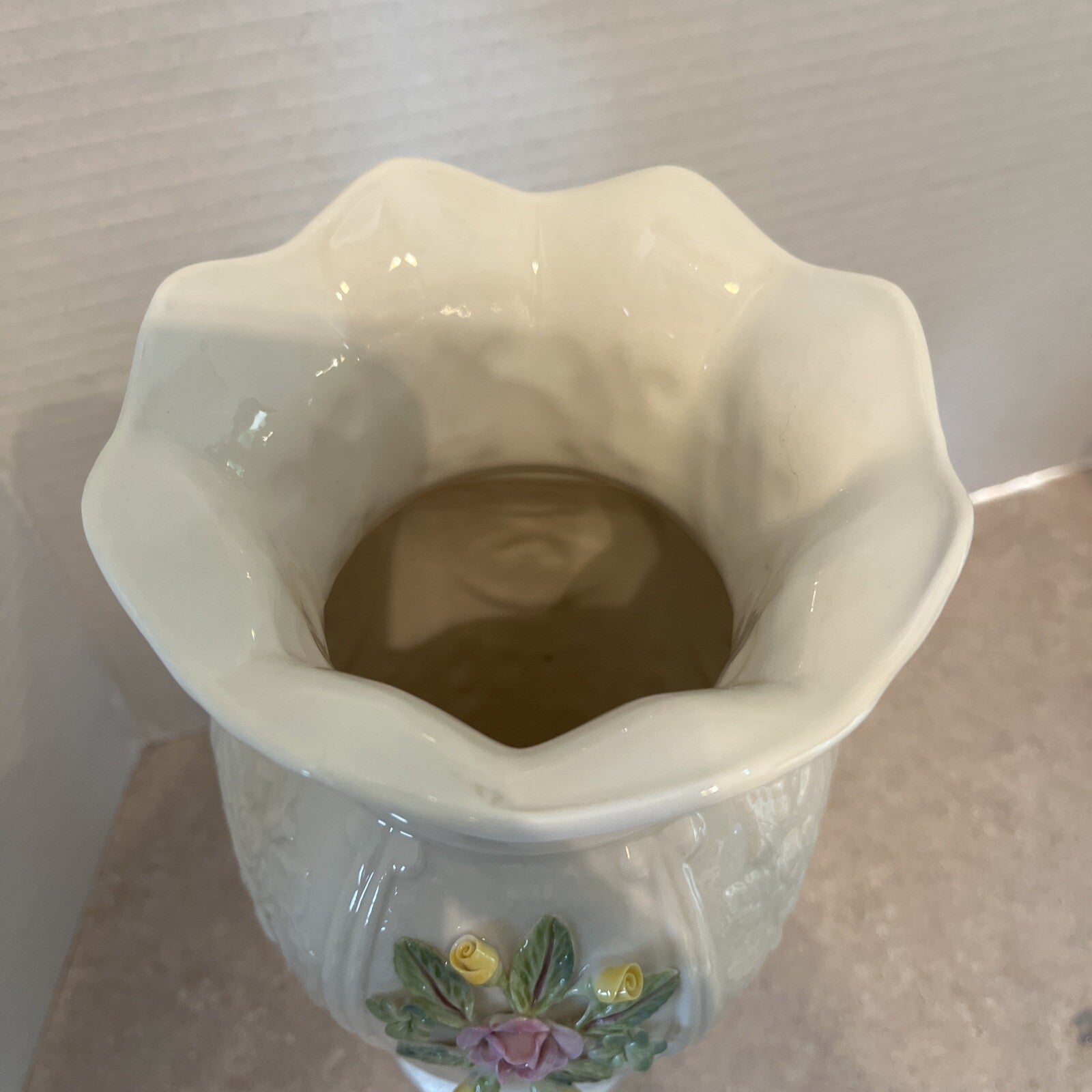 Belleek Romantic Rose Vase