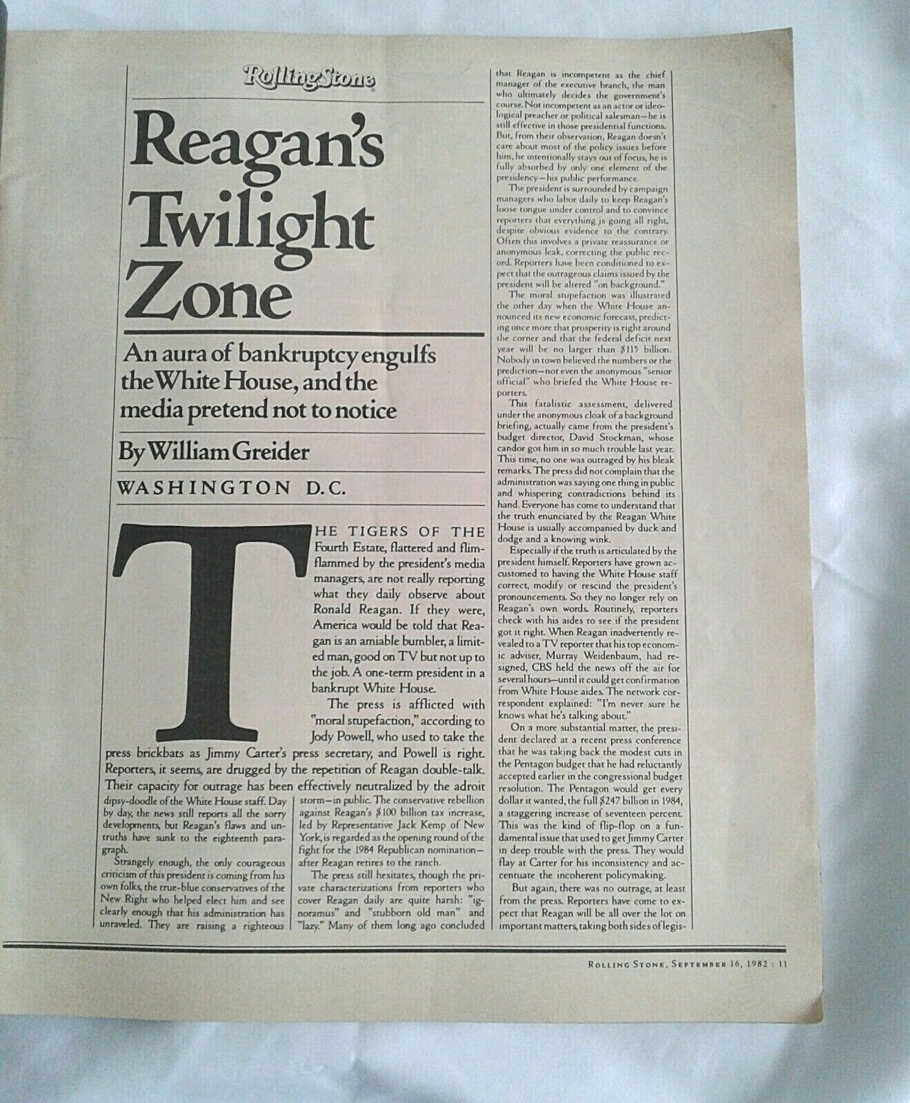 Rolling Stone Magazine Issue 378 September 16th 1982 Robin Williams Vintage