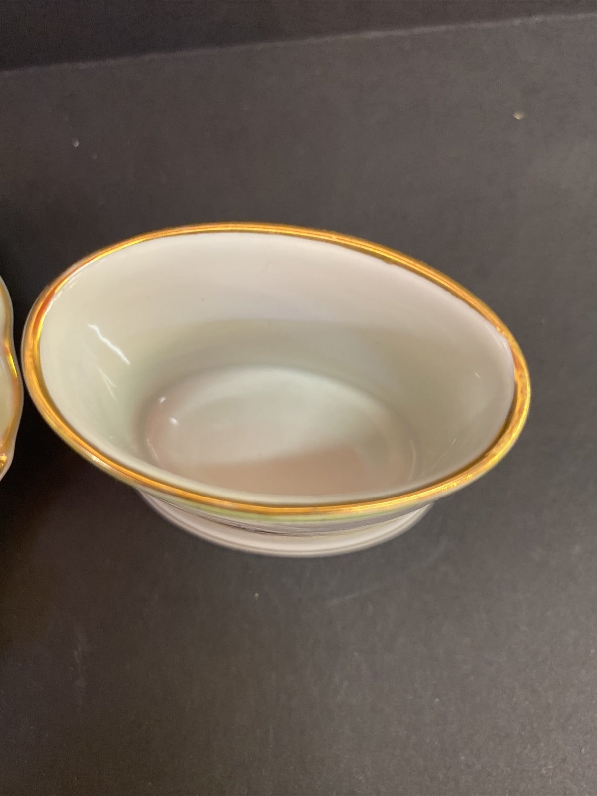 Lot of 2 Herend Queen Victoria Peony Shell Dish Hungary Toothpick Holder 1839