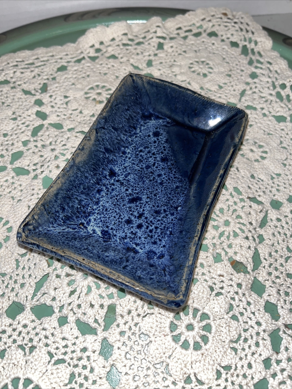 Studio Art Pottery Trinket Dish / Soap Dish  USA Made 5.25”