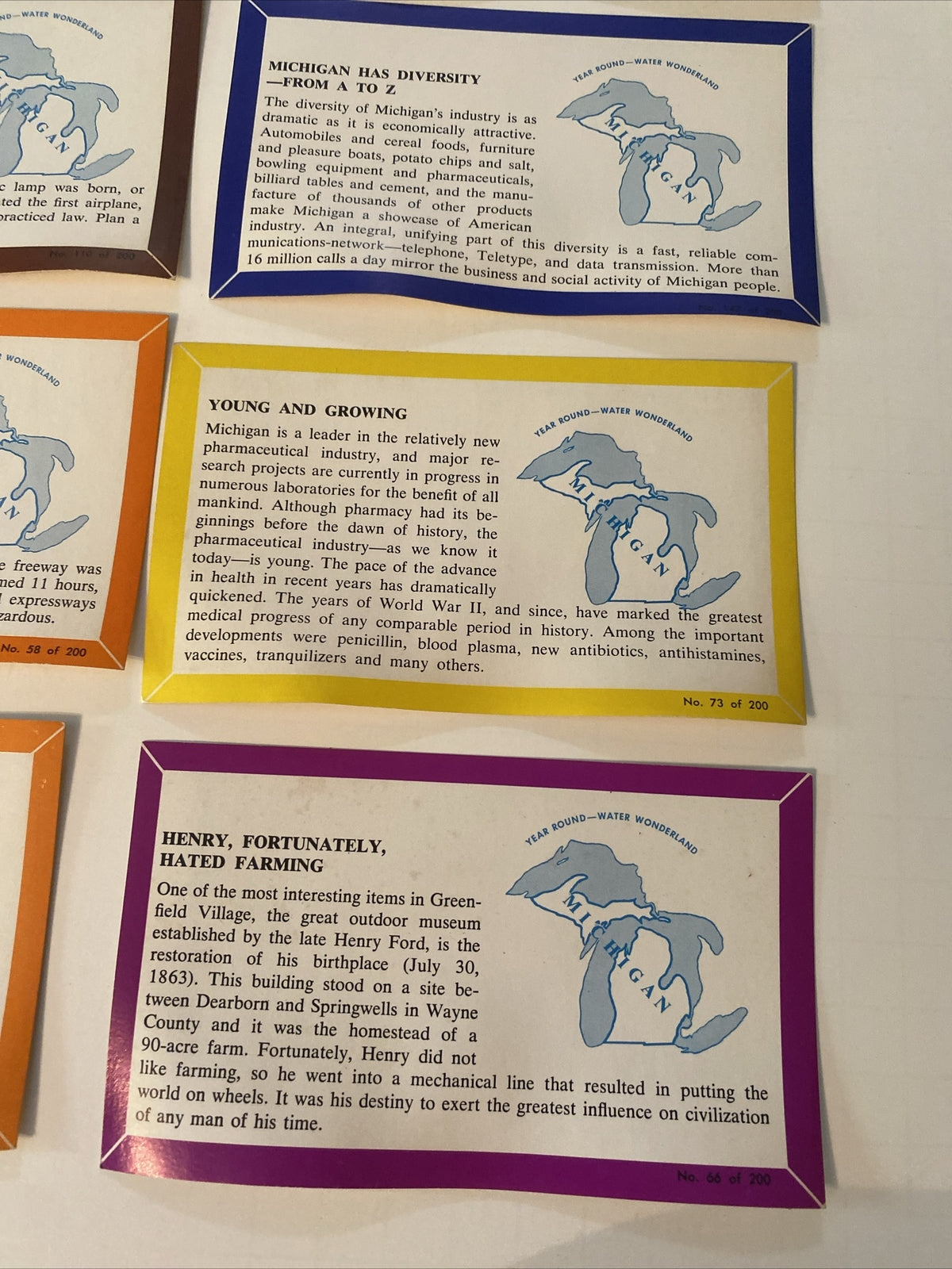 Lot of 10 Michigan Ambassador Advertising Series for Mich MI Postcards