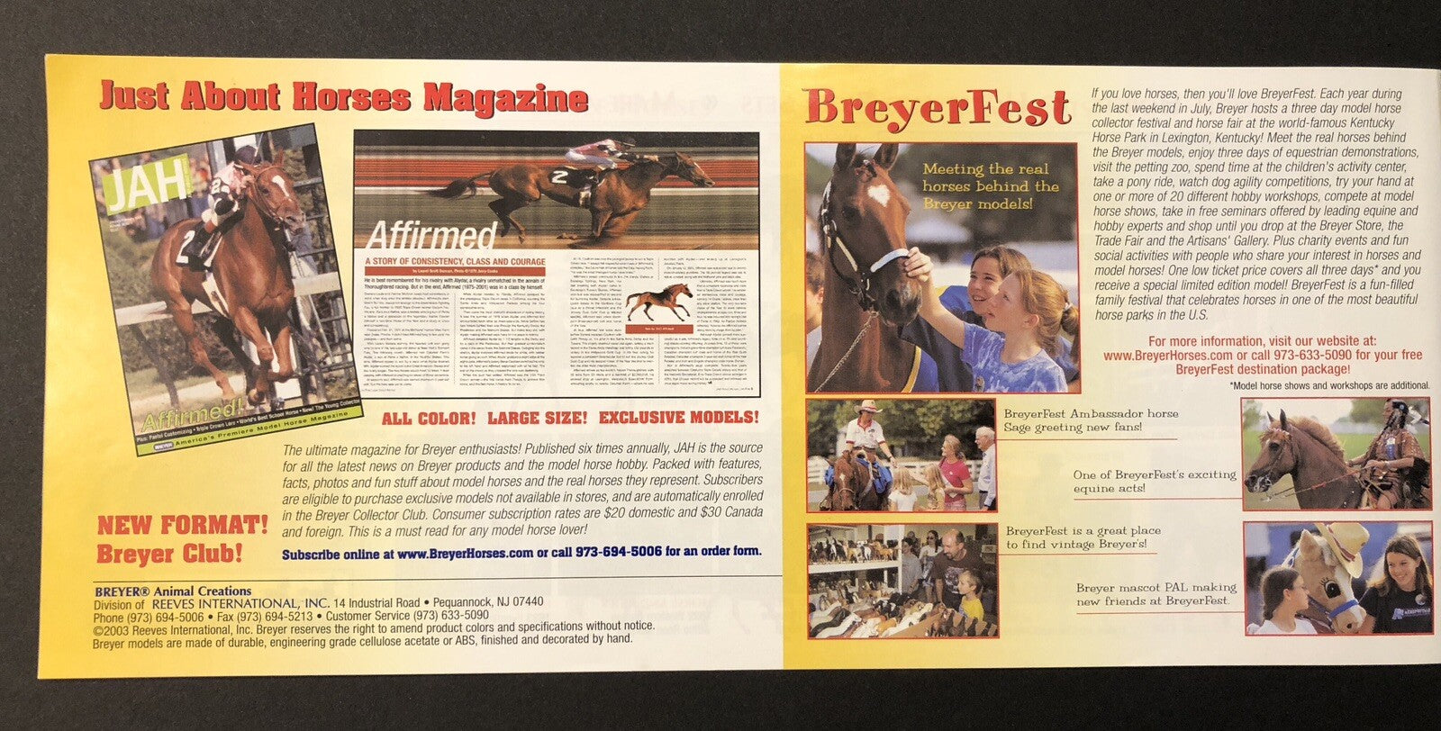 2003 Welcome to World of Breyer Catalog booklet pamphlet brochure horse statues