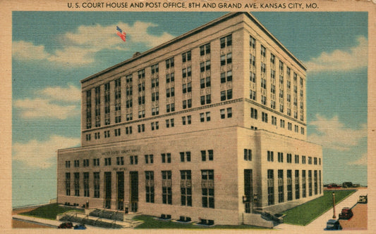 US Court House & Post Office Grand Ave Kansas City MO Missouri  Postcard