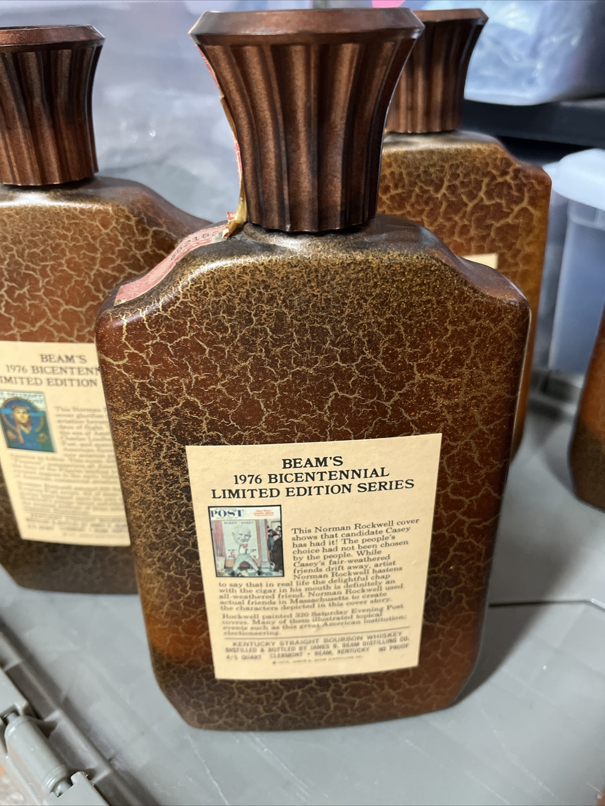 VTG Jim Beam Decanter 1976 Bicentennial Limited Edition Series Rockwell Lot Of 6