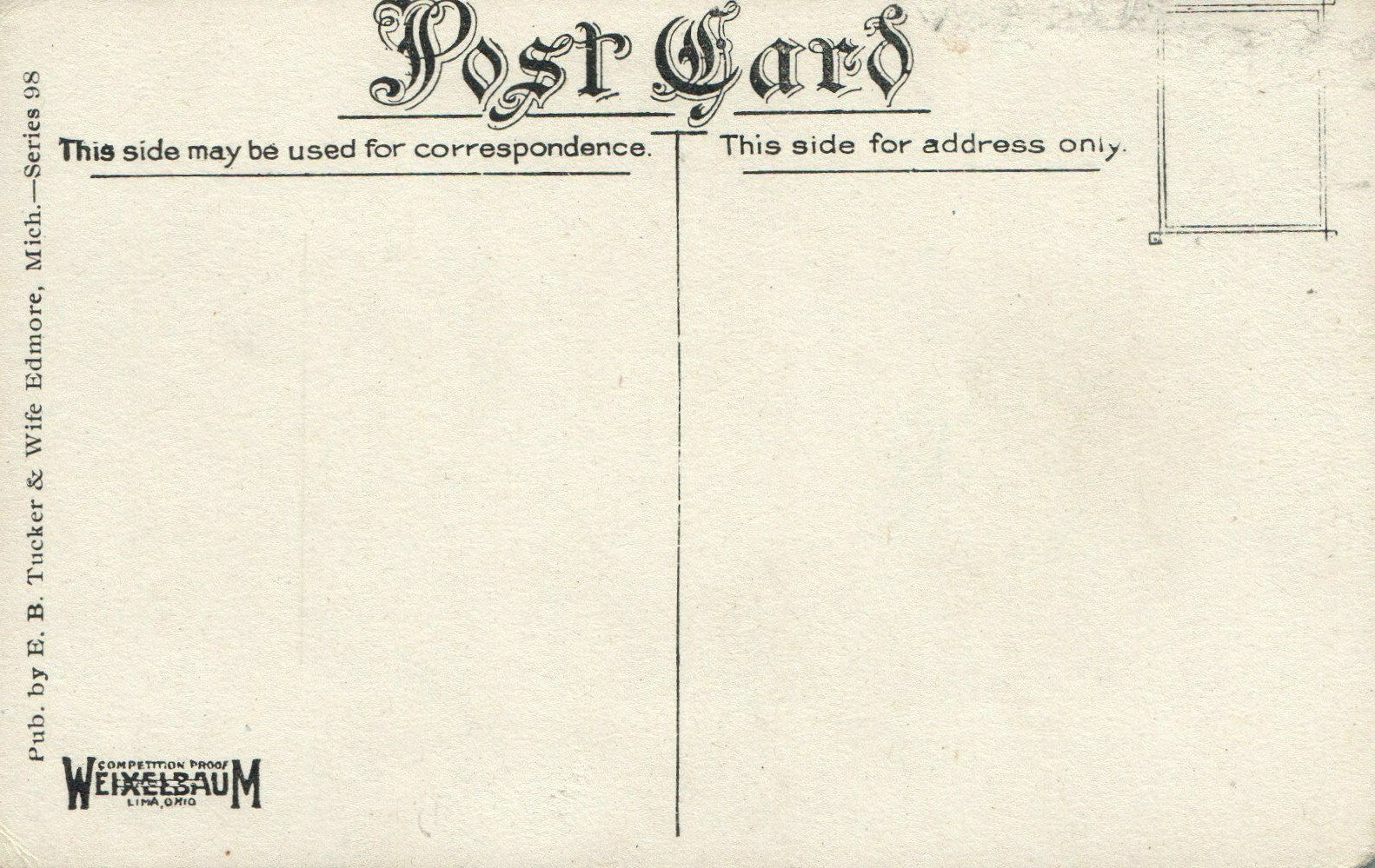 Series 98 Main Street Looking West Horse and Buggy Edmore Michigan MI Postcard