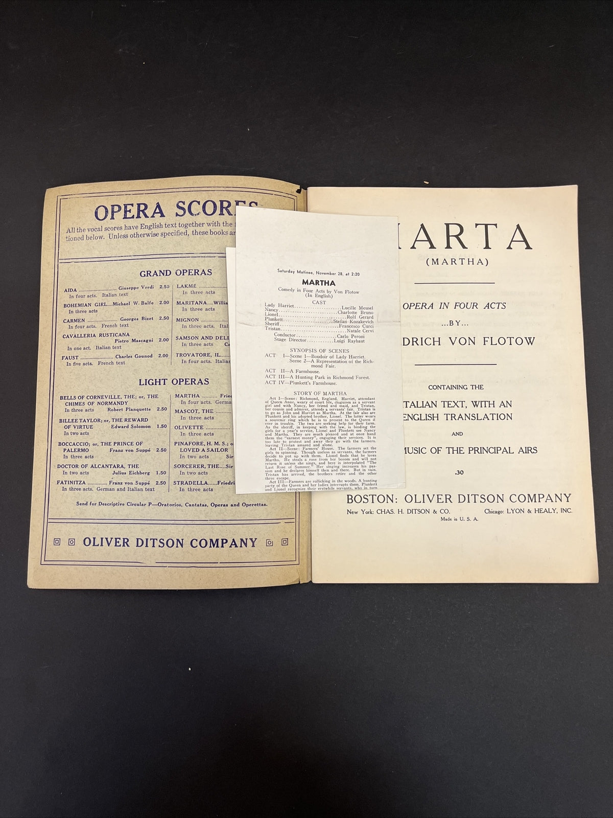 Lot of 3 Opera Libretto Songbooks