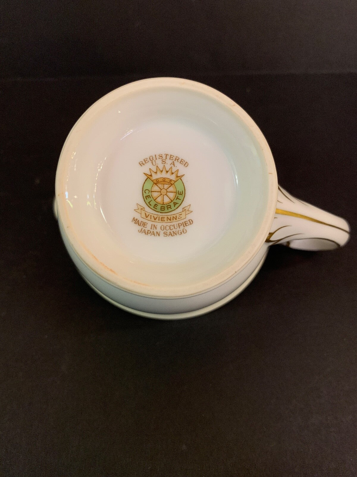 Vivienne Made in Japan Vintage Floral and Gold Pattern Cream & Sugar