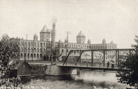 Belding Bro's Silk Mill No. 1 in Belding Mi Mich Michigan Postcard