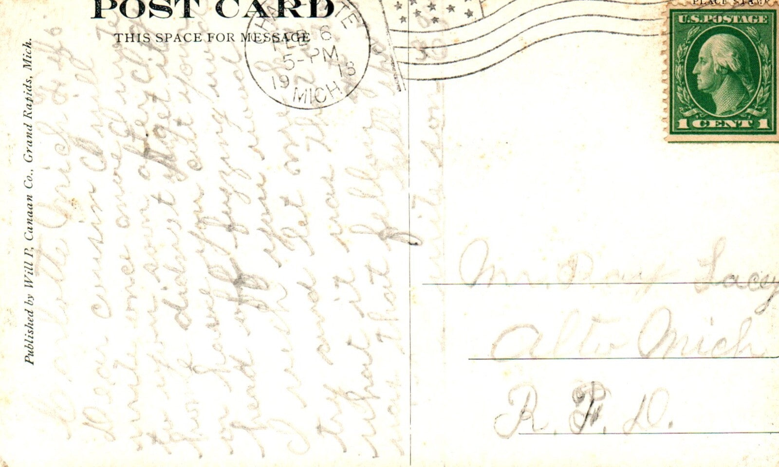 Baptist Church in Alto Michigan Postcard