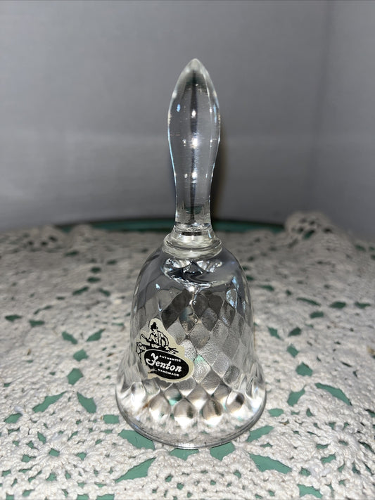 FENTON SMALL 4.5” Clear Diamond GLASS BELL