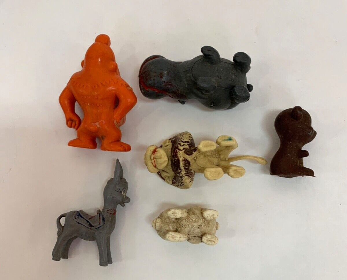 Lot of 6 Vintage Plastic Animal Figures