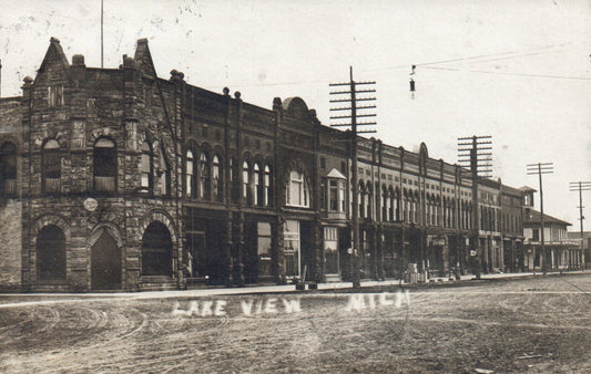 Lake View Michigan Mich MI Postcard RPPC 