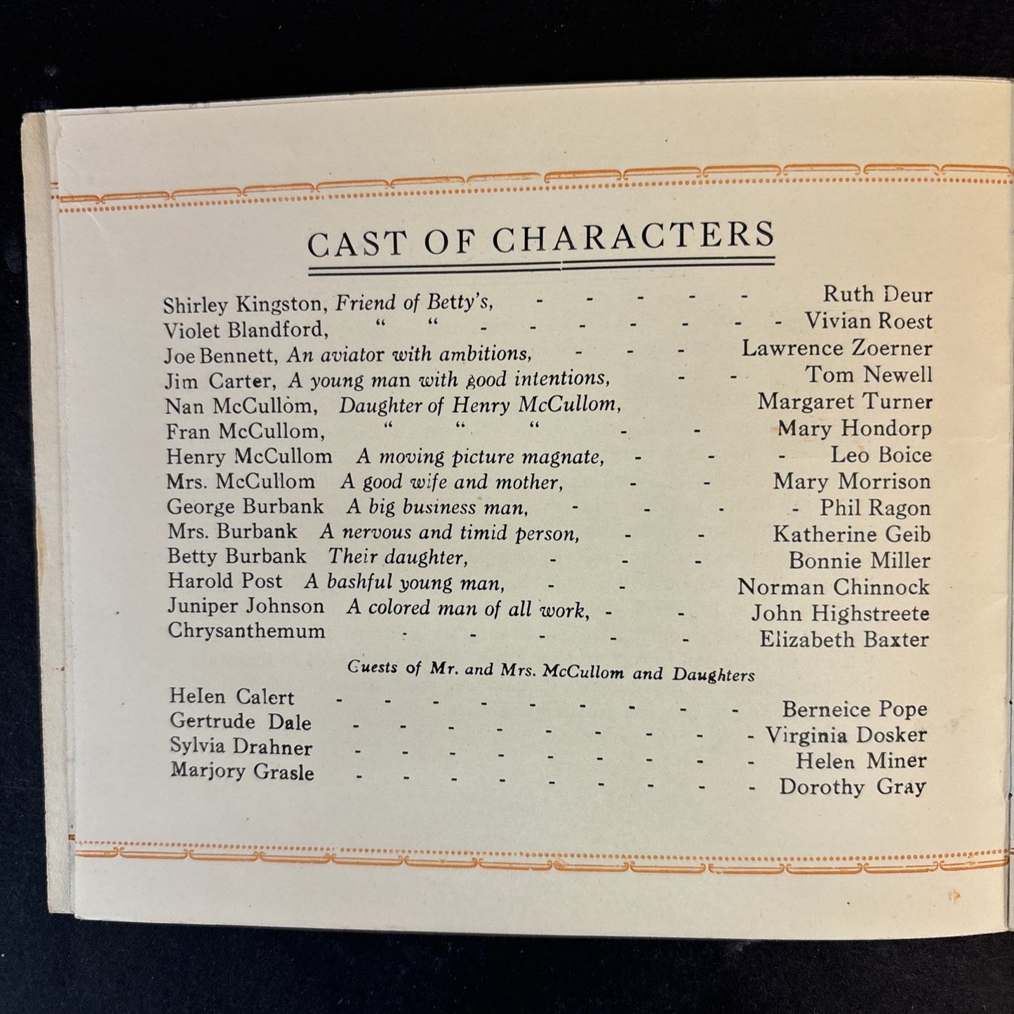Up in the Air Operetta Play South High School in Grand Rapids Michigan 1929