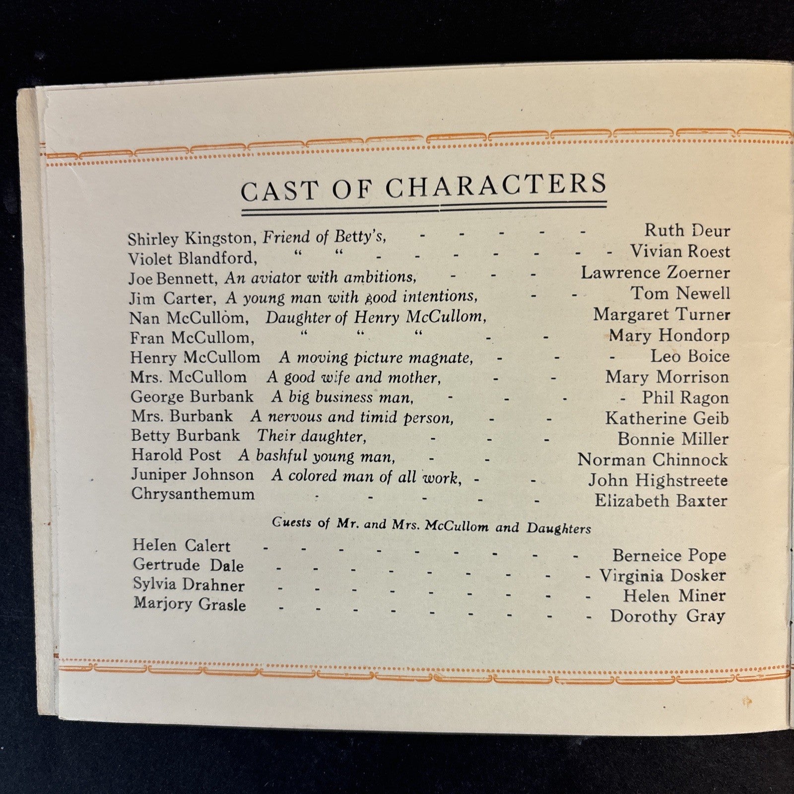 Up in the Air Operetta Play South High School in Grand Rapids Michigan 1929