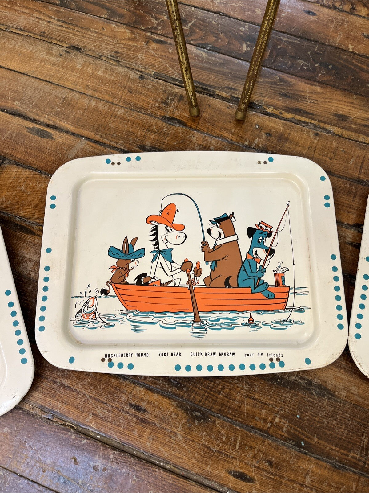 Vintage 5 Huckleberry Hound, Yogi Bear, Quick Draw McGraw & TV Friends TV Tray's