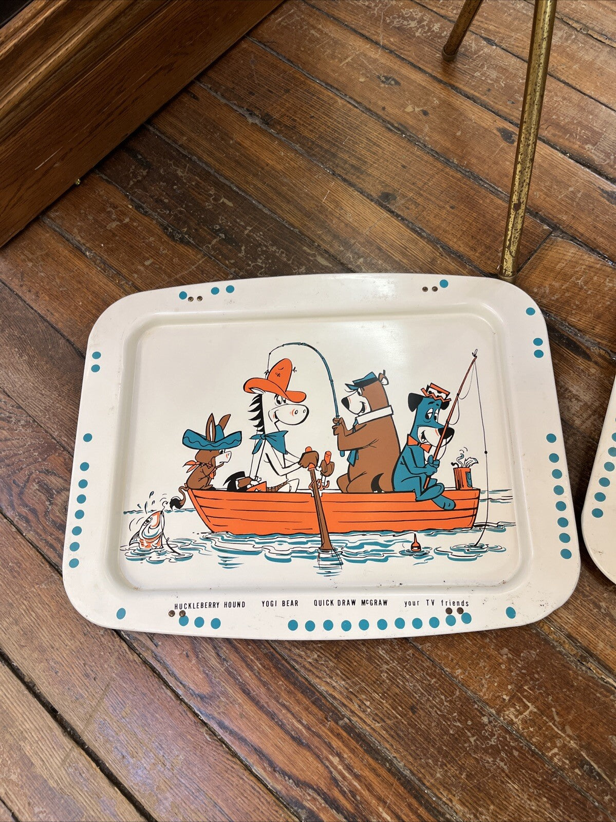 Vintage 5 Huckleberry Hound, Yogi Bear, Quick Draw McGraw & TV Friends TV Tray's