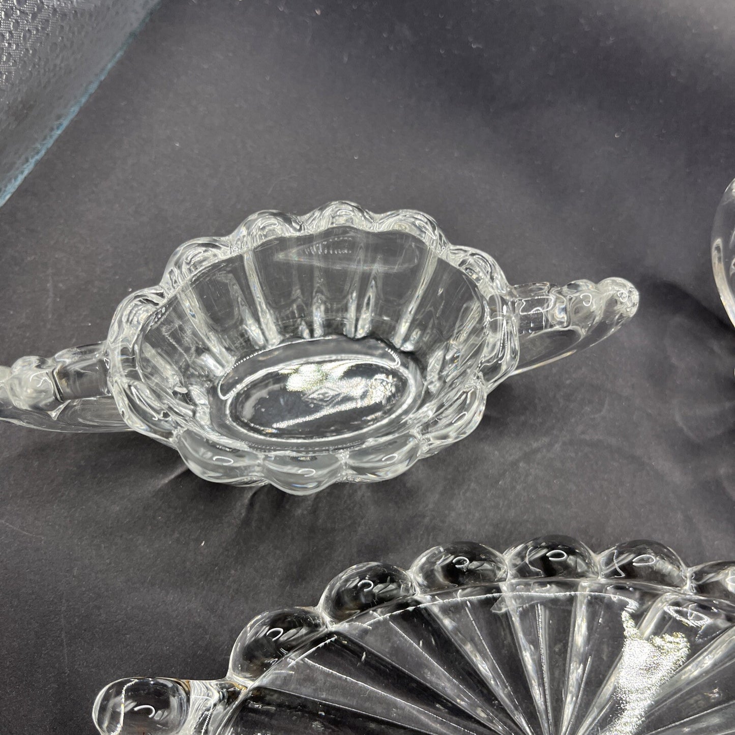 Heisey Glass Co Antique Cream & Sugar With Tray.